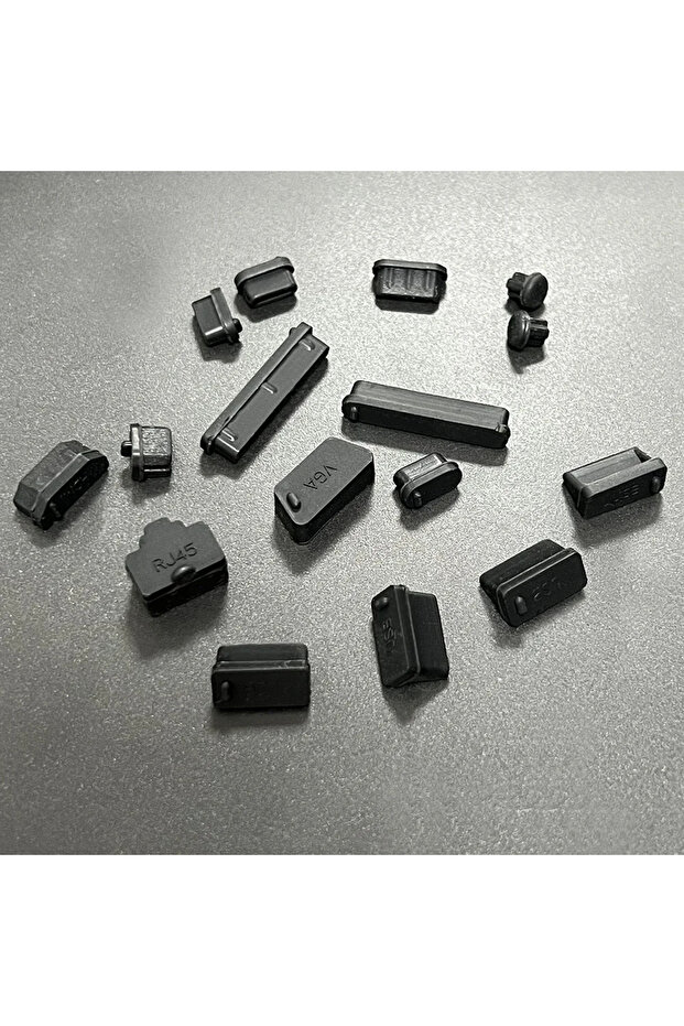 مجموعة من 16 قطعة من قابس منفذ الكمبيوتر المحمول العالمي المقاوم للغبار وواقي السيليكون USB مرن للكمبيوتر المحمول