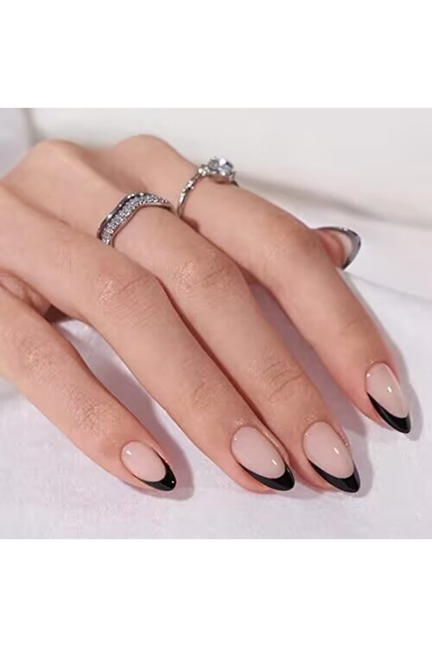 PURPLE 24pcs Instantly Upgrade Your Look With Red French Almond Full-Coverage False Nail Set 1pc Nai