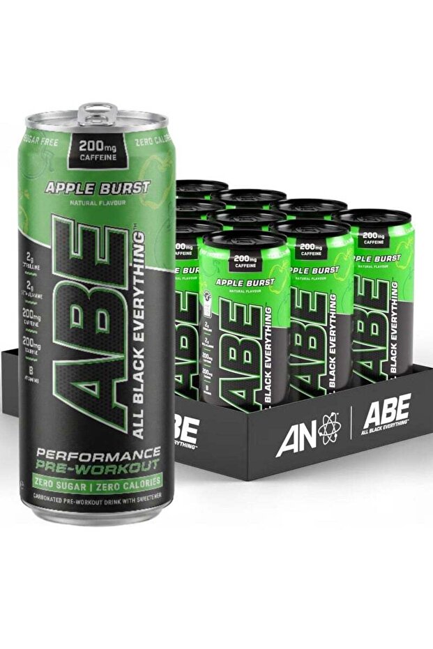 ABE Ultimate Pre Workout Athletic Drink Food Supplement, Apple Burst, Box of 12 Pieces