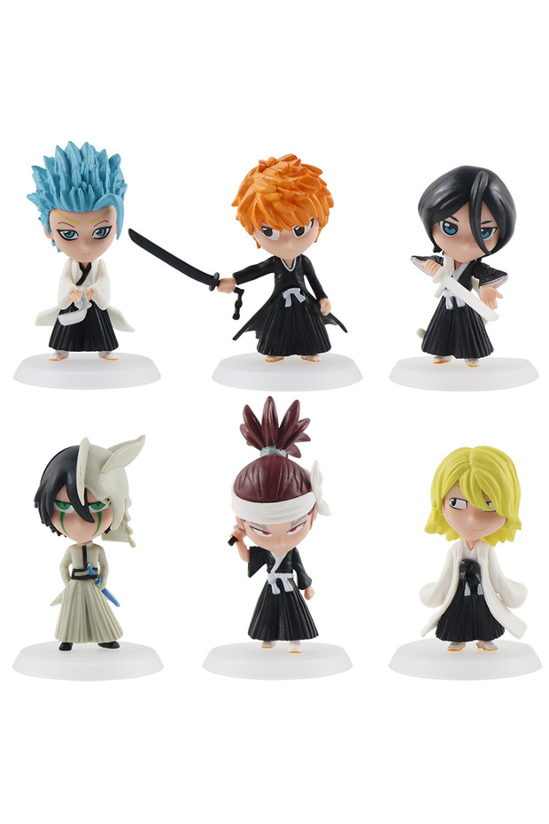 6PCS 2Set Wholesale BLEACH Action Figure Cool Cute Anime Figure Toy Doll Model Desk Decoration For K
