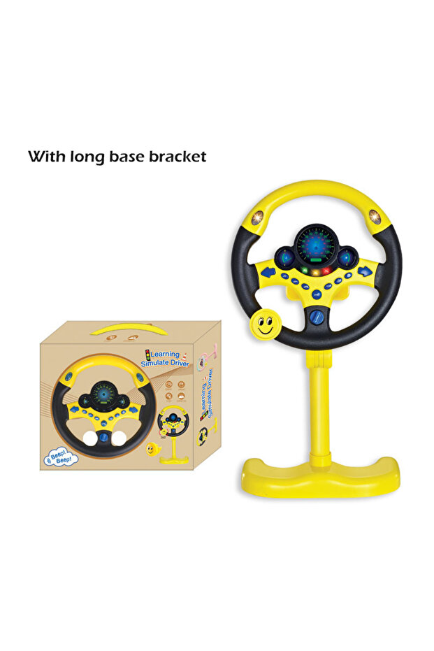 Upgrade-yellow long Infant Shining Eletric Simulation Steering Wheel Toy with Light Sound Kids Early