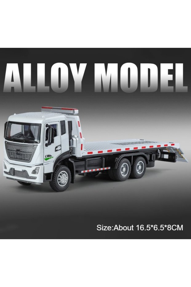Flatbed Truck 1:32 Road Rescue Flatbed Truck Alloy Dump Model Diecast Toys Car Doors Opened Sound Li