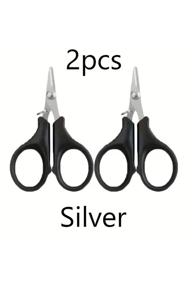 Silvery2Pcs 2Pcs Heavy-Duty Fishing Scissors, Non-Slip Serrated Edges, Suitable for Cutting Braided