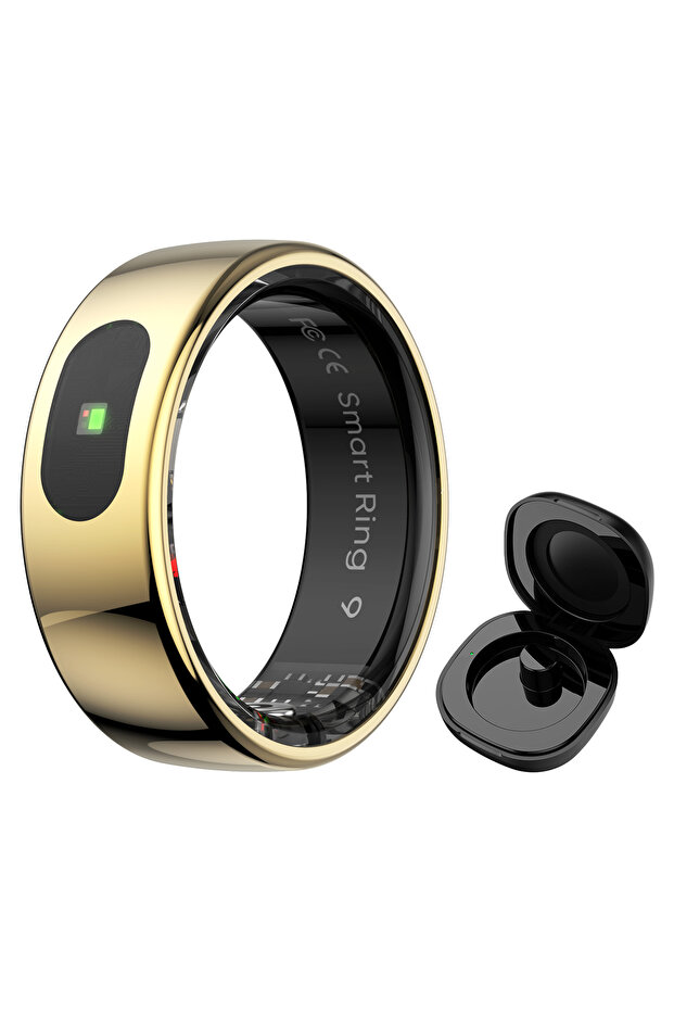 10 Gold R08 Smart Ring For Men Women Touch Control Function Health Monitor IP68 5ATM Waterproof Skin