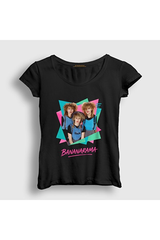 Women's Black Poster Pop Bananarama T-Shirt 618820Tt