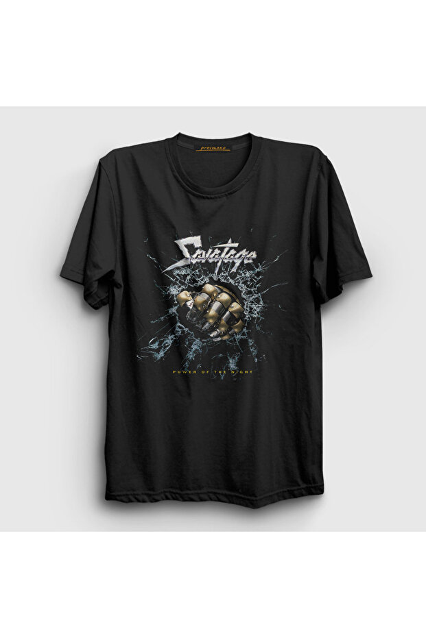 Unisex Black Power of the Night Savatage T-Shirt 551078Tt