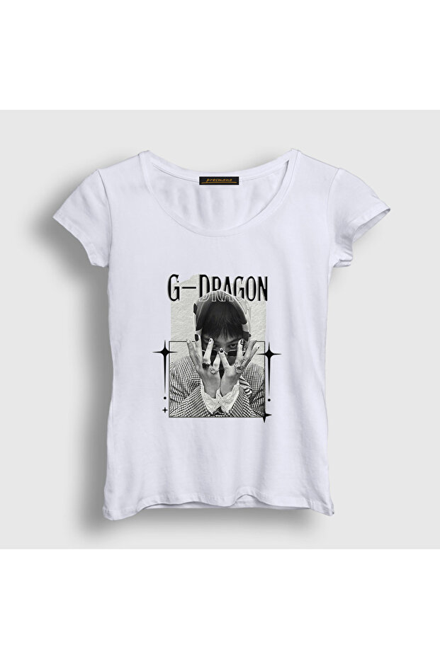 Women's White Rings G-Dragon T-Shirt 598883Tt