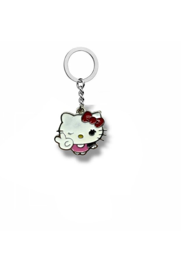 Hello Kitty Cool Emoji Figured Keychain – Trendy and Cute Metal Accessory 💬 Product Description:
