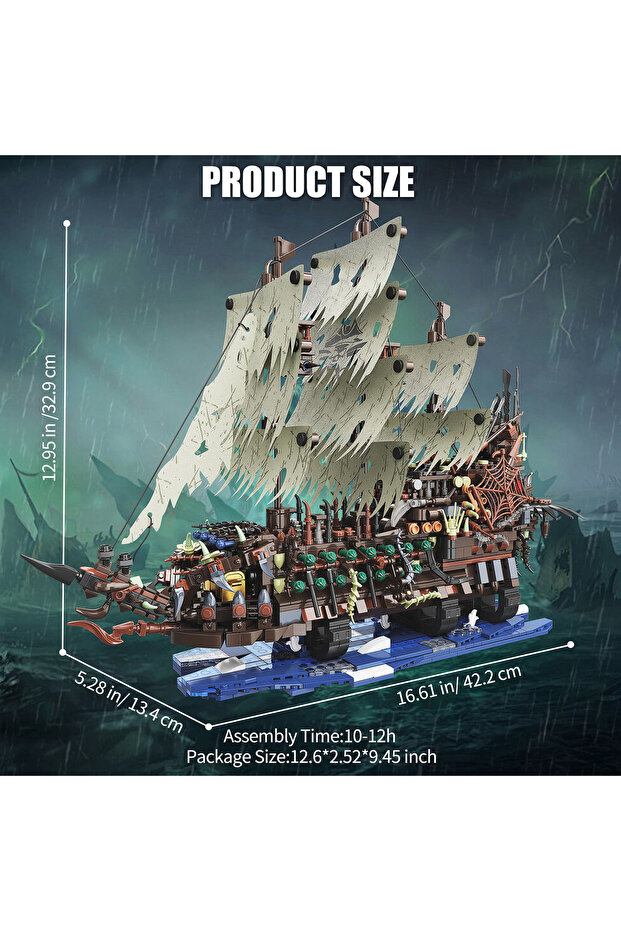 T2141 2159PCS The Playing Pirate Ship Building Blocks Toy Set Brick Model Movies with Light Birthday