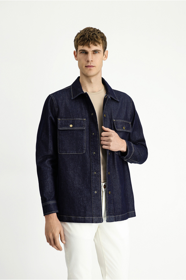 Regular Fit Cotton Shirt Coat