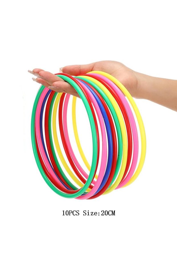 10PCS 20CM Random 10PCS Plastic Rings for Ring Toss Party Throwing Carnival Fun Outdoor Games Sports