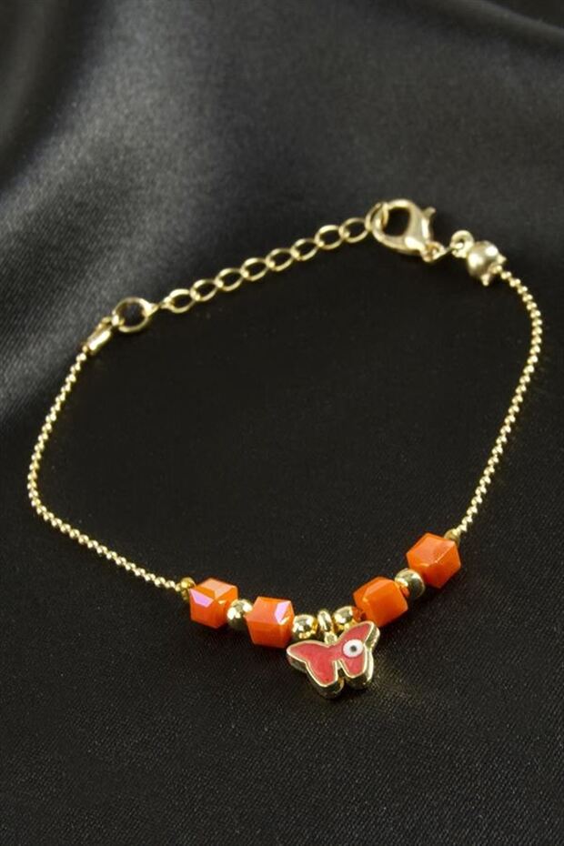 Cube Crystal Bracelet - Orange