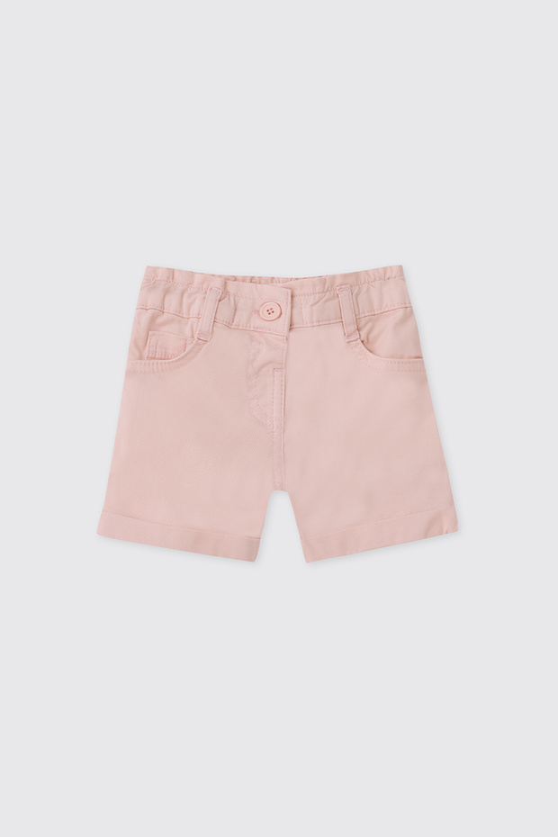 Baby Girl Powder Buttoned Shorts