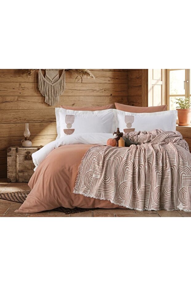 Babi̇l Double Bedding Set Pique Set Terra