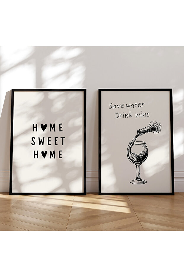 Laminated Framed Pvc Protected Uv Printing Home Sweet Home Wall Painting Modern Stylish Kitchen Coffee Corner Decor