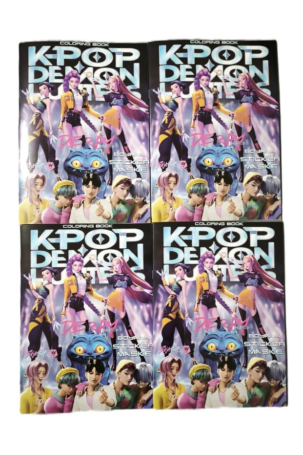 Saja Boys Demon Hunters Themed 4 Coloring Books (Coloring, Stickers, Back Cover Mask)