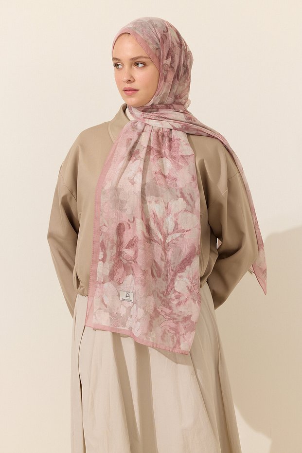 Aveline Soft Cotton Shawl - Powder