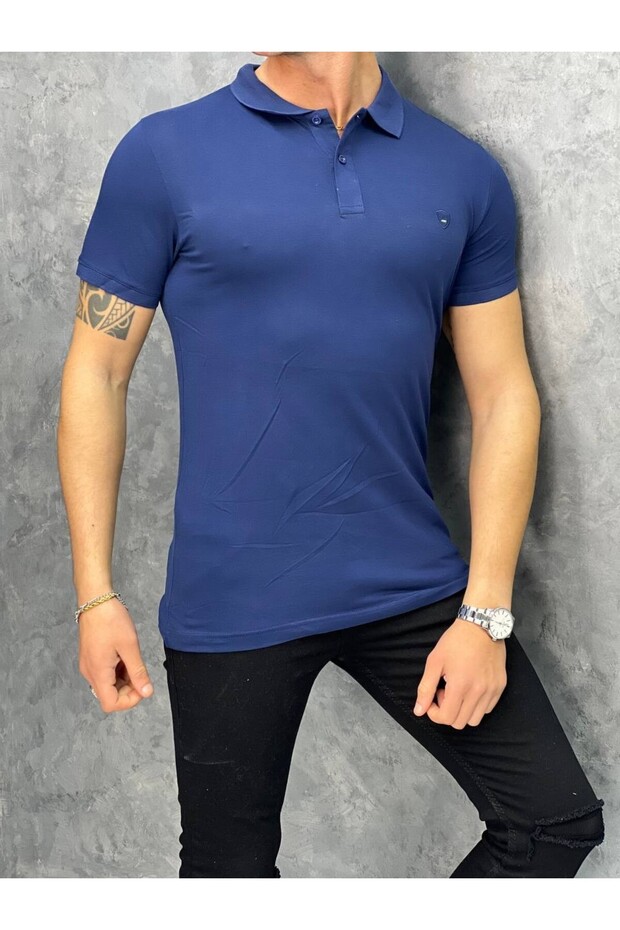 Slim Fit Polo Collar Cotton T-Shirt