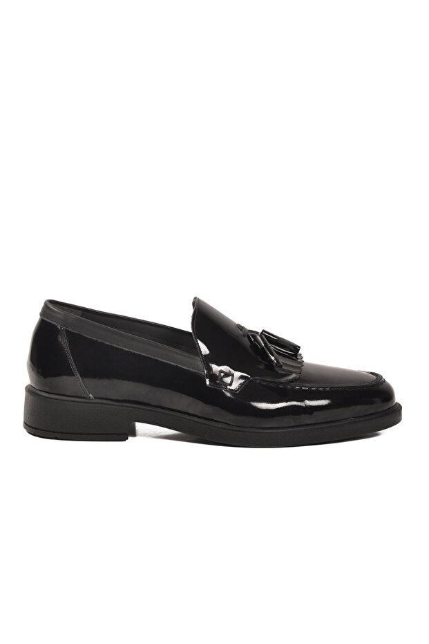 Black Patent Leather Genuine Leather Men's Casual Shoes 2208 m