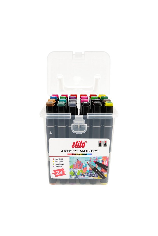 Double Tip Premium Acrylic Marker Pp Box 24 Colors