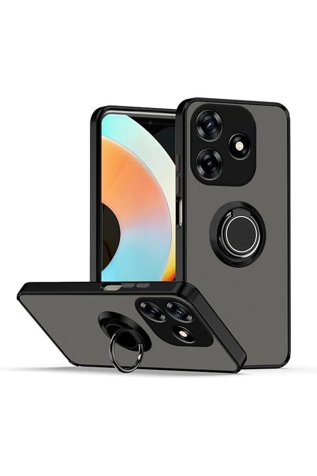 Tecno Spark 10C Case with Camera Protection, Ring Holder, Magnetic Stand, Frosted Back Cover