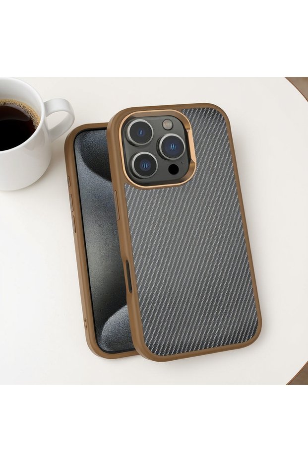 Compatible Case Venus Cover for iPhone 16 Pro Max Case Carbon Fiber Look Glossy with Camera Frame