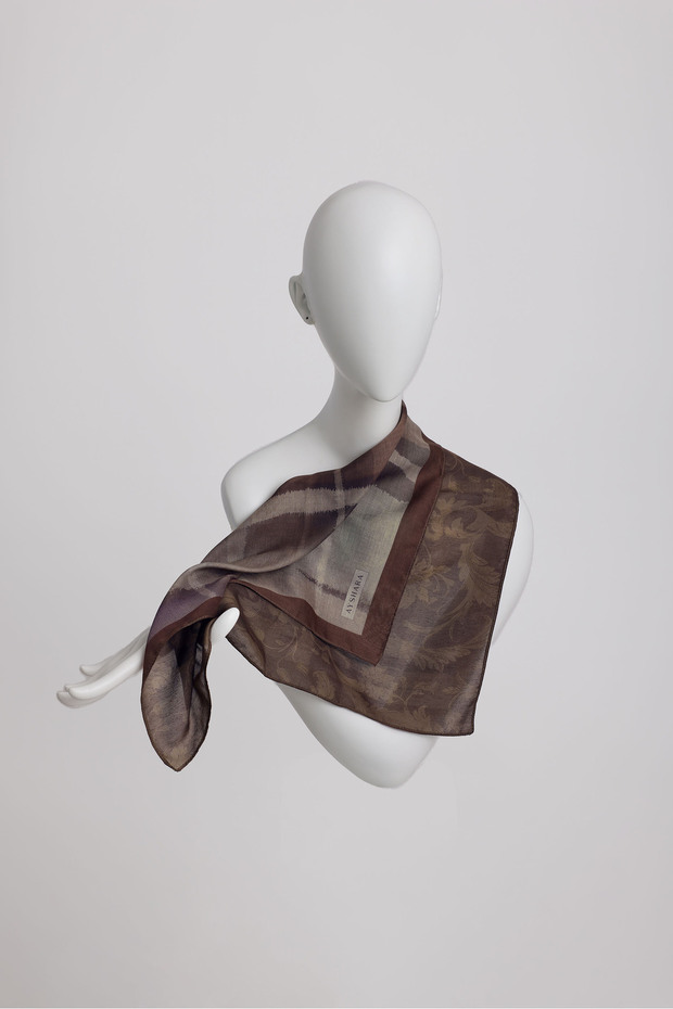 Nil Stripe Patterned Double-Sided Scarf - Brown