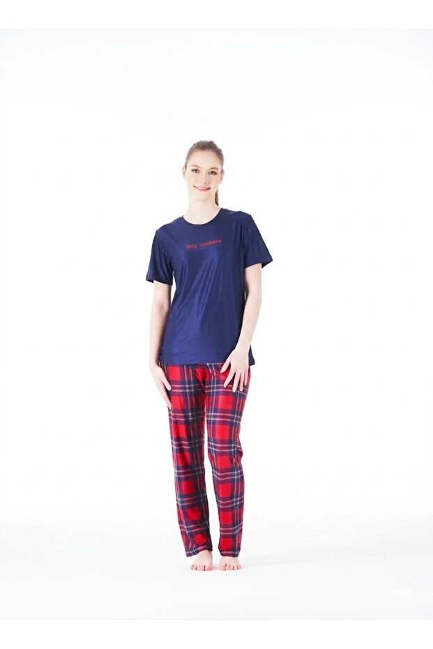 Six Plaid Pattern Soft Pajama Set