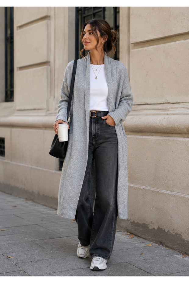 Women's Shawl Collar Long Knitwear Cardigan