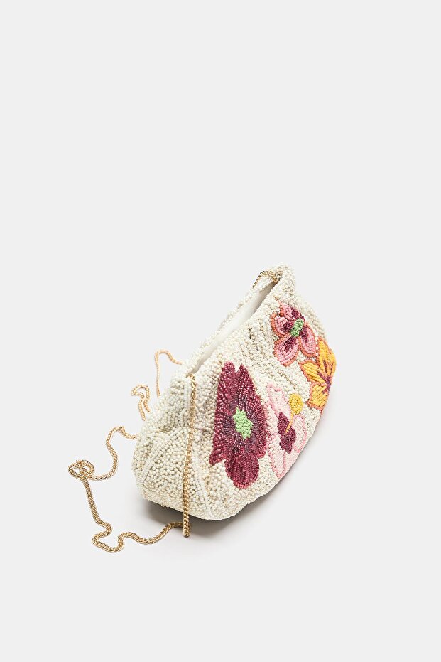 Boncuklu clutch çanta - 4