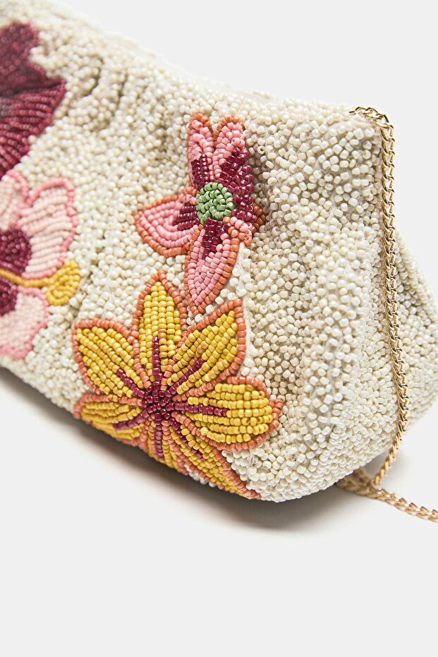 Boncuklu clutch çanta - 5