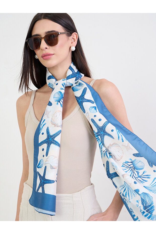 Seashell Print Scarf - 1