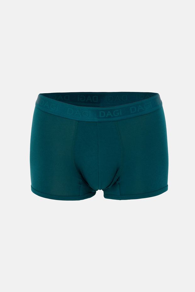 Petrol Green Patterned Micro Modal Boxer - 1