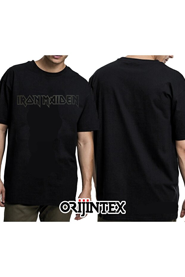 Iron Maiden Text Printed Unisex Black Tshirt