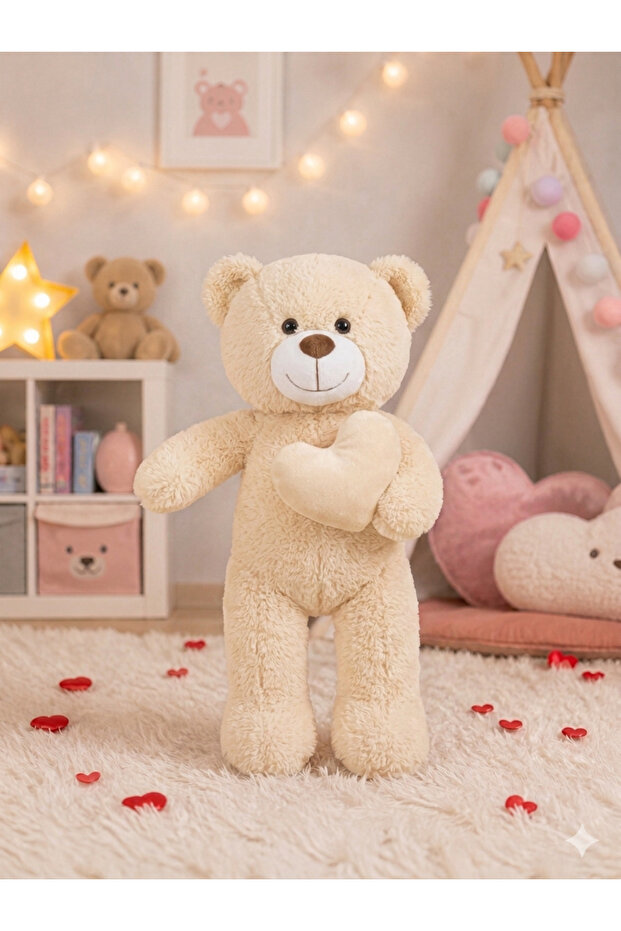 Heart-Shaped Plush Teddy Bear, Special Birthday Gift for Love, Playmate I