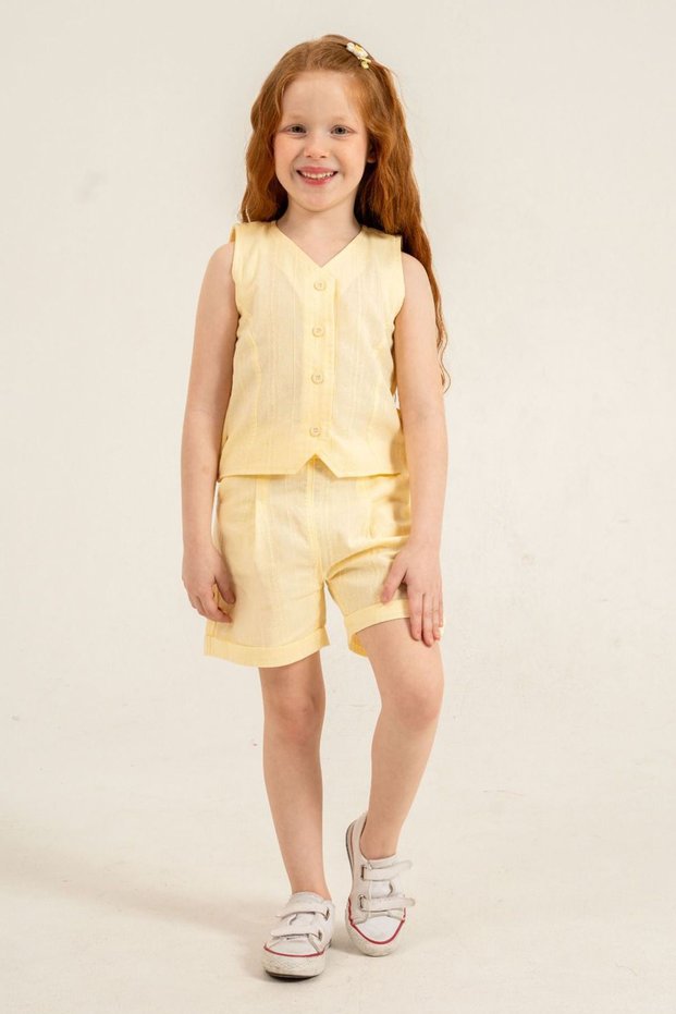 My Little One's Girls' 2-Piece Set with Back Bow Detail - Yellow
