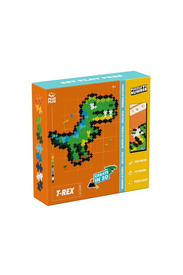 Plus-Plus Number Puzzle, 250 pieces, T-Rex