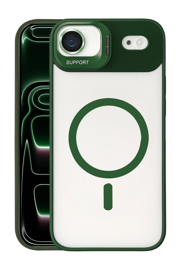 Ilkeshop iPhone 17 Air Remim Lens Cover with Magsafe Stand - (172340) Dark Green