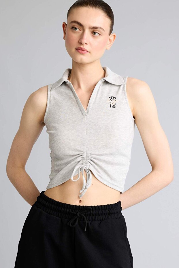 Cotton Nba Brooklyn Nets Fitted Polo Collar Ribbed Sleeveless T-Shirt G9464Ax26Sm