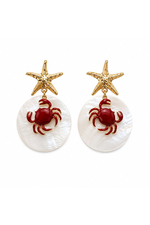 Steel Crab Pearl Earrings