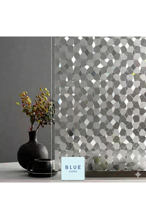 Window Film Covering Static Foil Frosted Patterned Shower Cabin Window Office Decoration