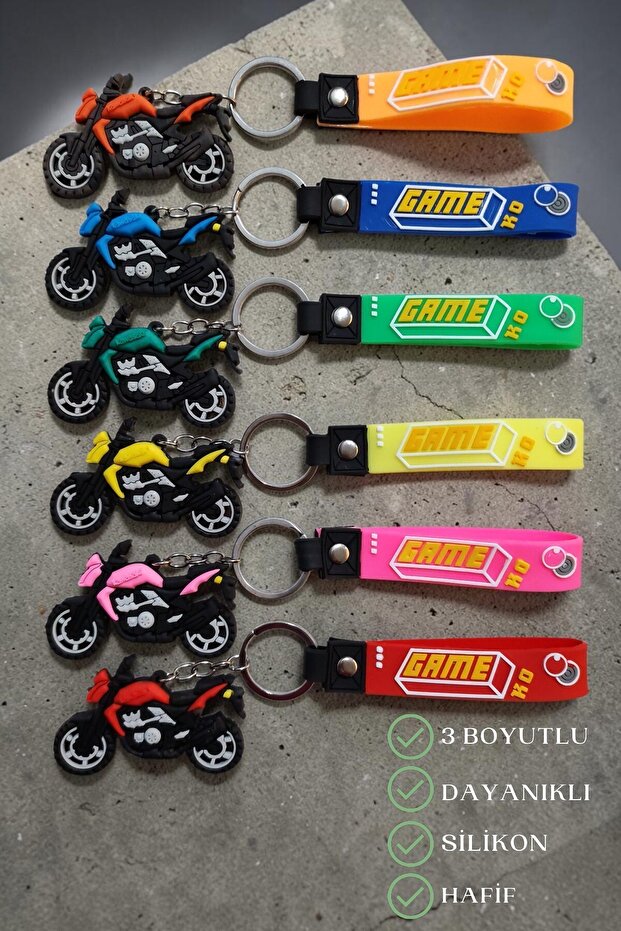 Motor Motorcycle Kawasaki Model 3D Silicone Keychain and Bag Accessory 6 Pieces
