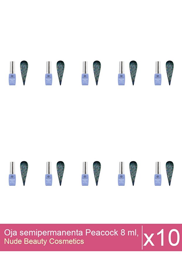 Set 10x Oja semipermanenta Peacock 8 ml, 04 - 1