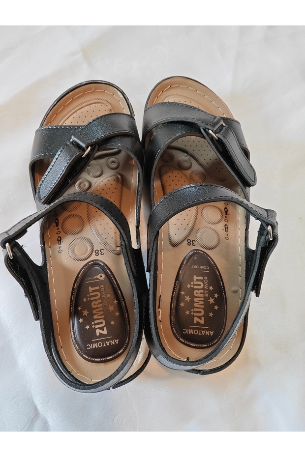 Orthopedic, Comfortable, Flexible Sandals with Three Front Straps and Velcro Fastening