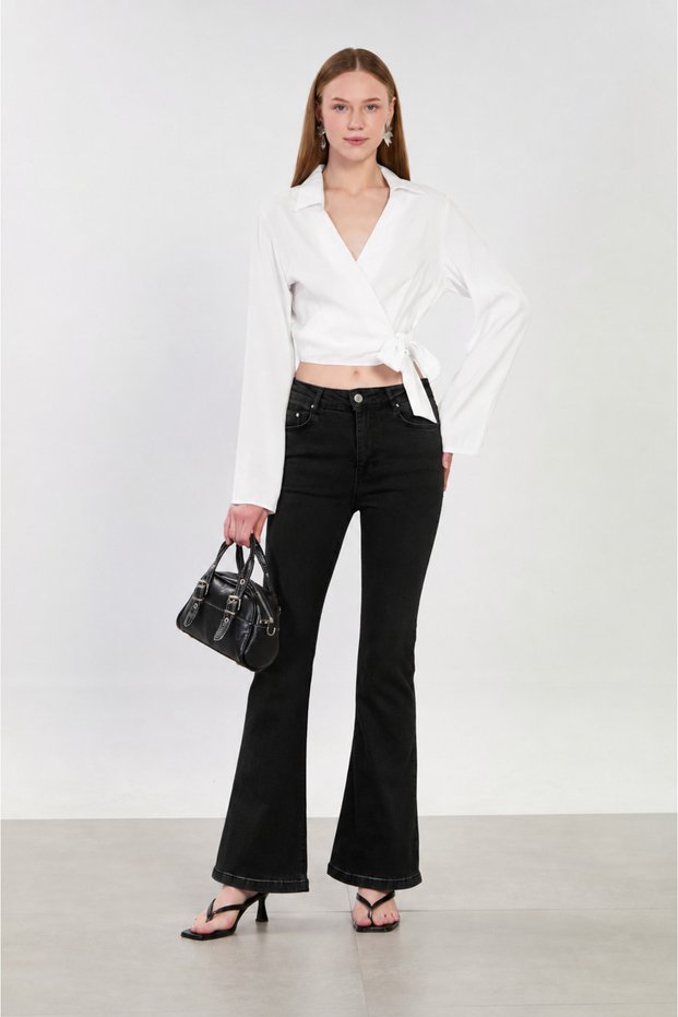 Women's J74 High Waist Spanish Flare Jeans - Black