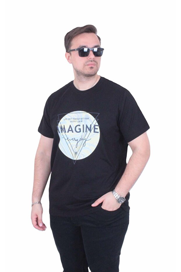 Men's Oversize Crew Neck T-Shirt Imagine 26132 Black