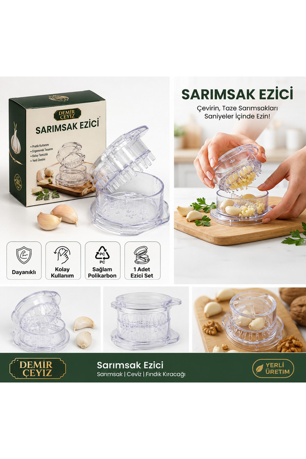 Multi-Purpose Practical Garlic Crusher Garlic Press Garlic Smasher Nut Cracker Walnut Cracker