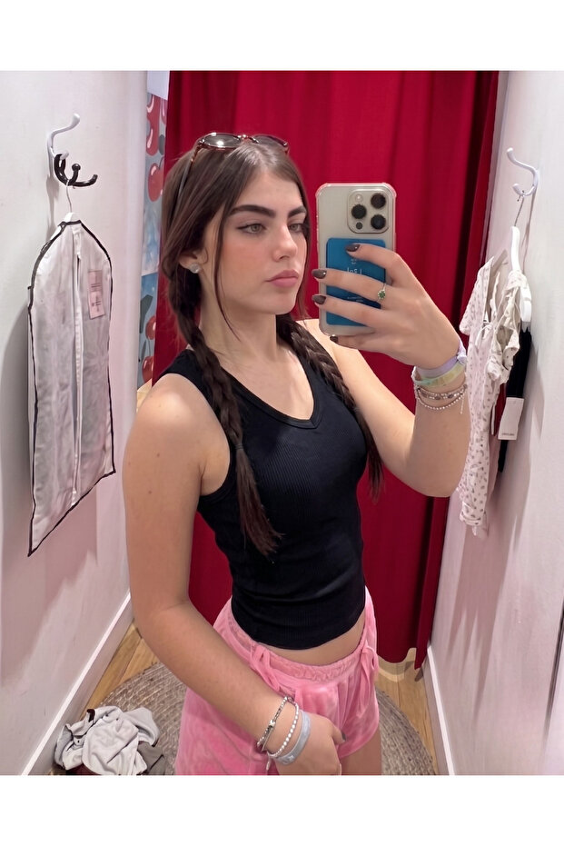Bluză crop retro basic anii '90 - 2
