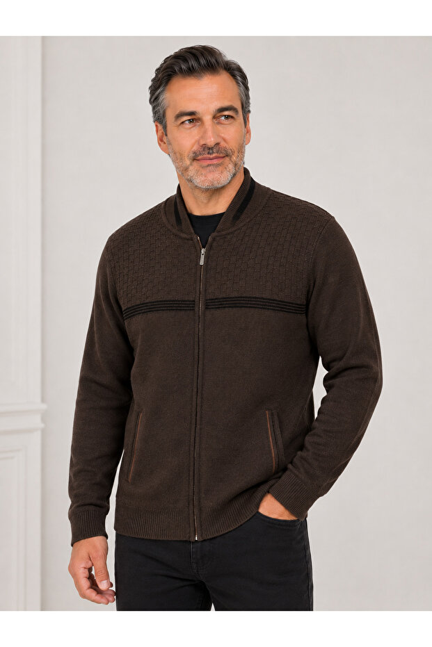 Battal Size Lined Cardigan