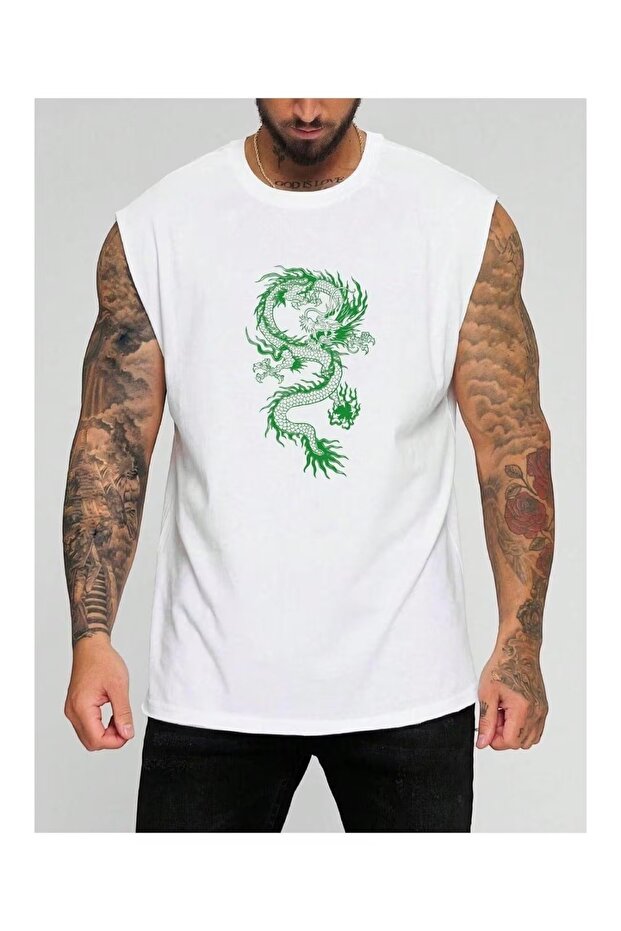Men's oversized crew neck sleeveless t-shirt - longline